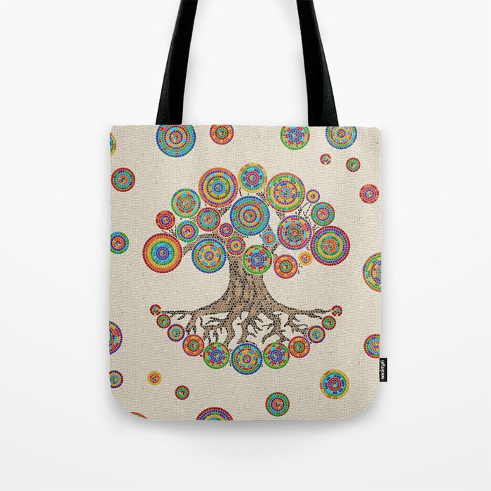 Tree Of life -Colorful Mosaic  Tote Bag