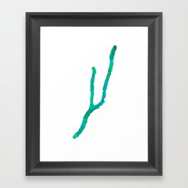 Keuka Lake Watercolor - Blue and green Framed Art Print