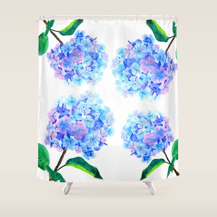 Blue Purple Hydrangea Shower Curtain By Colorandcolor Society6