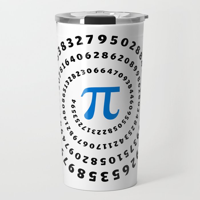 Pi, π, spiral, science, mathematics, math, irrational number, sequence, Travel Mug