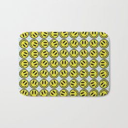 Smiley Bath Mat | Michael, Design, Digital, Blue, Acid, Psychedelic, Baby, Graphicdesign, Optical, Trippy 