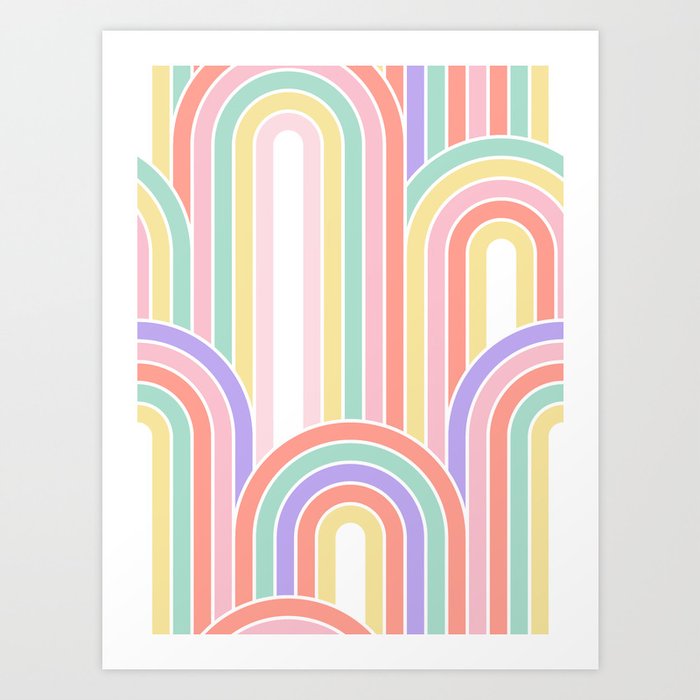 Happy Rainbow Bloom 2. Candy Pastels Art Print