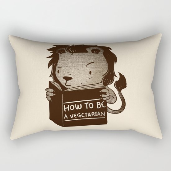 Lion Book How To Be Vegetarian Rectangular Pillow