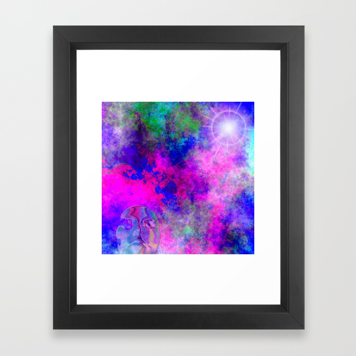 Abstract Space Face 3 Framed Art Print By Lindatomei Society6