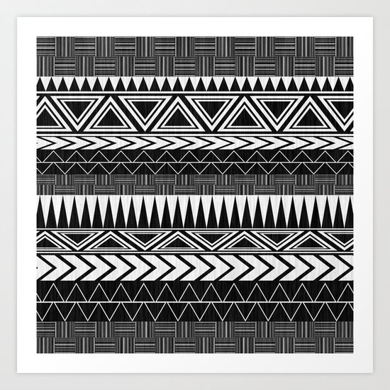 Tribal Monochrome. Art Print