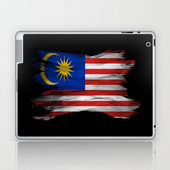 Malaysia flag brush stroke, national flag Laptop & iPad Skin