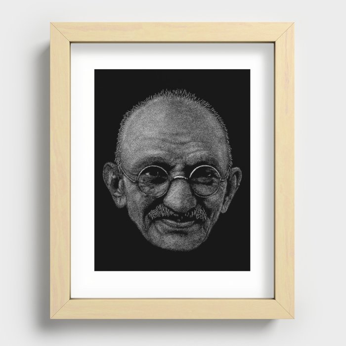 Gandhi - Point Art Recessed Framed Print