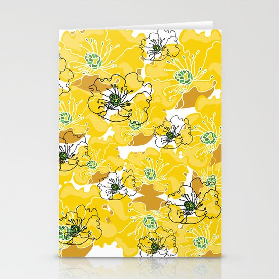 yellow marzipan flowers Stationery Cards