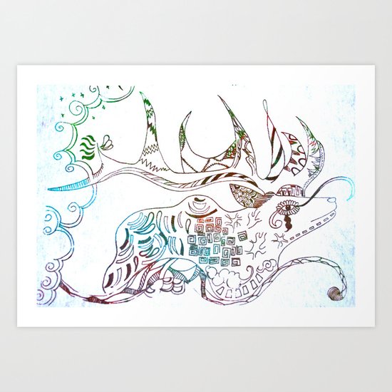Deer Odd Art Print