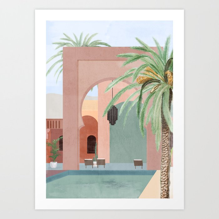 Moroccan Pool Art Print