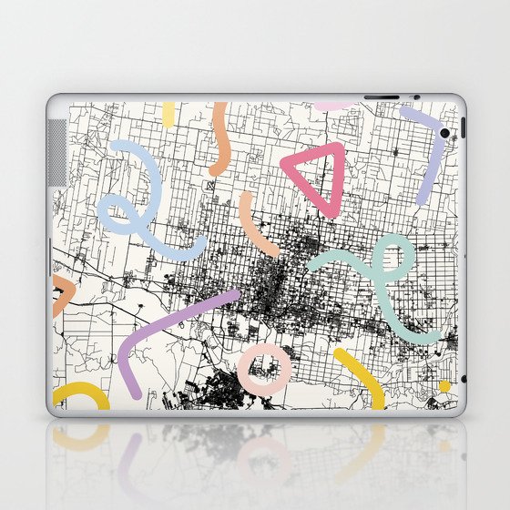 McAllen, USA. Colorful City Map  Laptop & iPad Skin