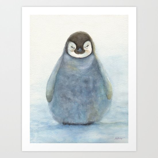 Baby Emperor Penguin Art Print By Mgfrias Society6