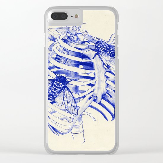 collarbone blue Clear iPhone Case