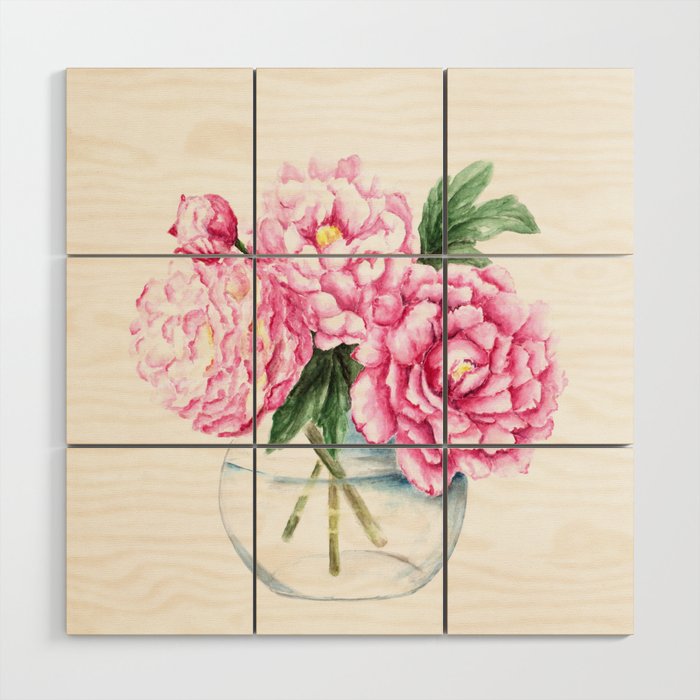Pink Peony Painting Watercolor Peony Art Pink Flower Bouquet
