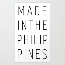 Made in the Philippines Minimalist Line Art Art Print