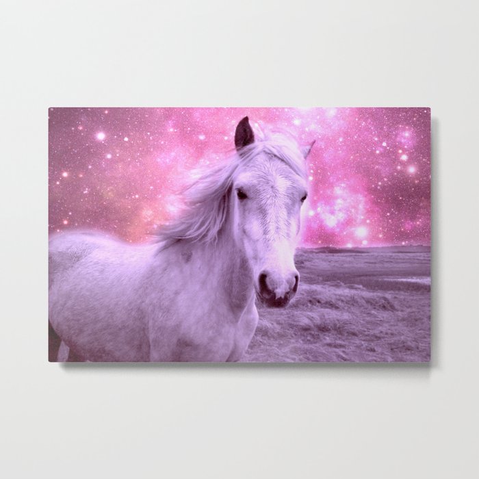 Pink Horse Celestial Dreams Metal Print By Lilkiddies Society6