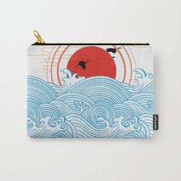 sunset at sea with birds Carry-All Pouch