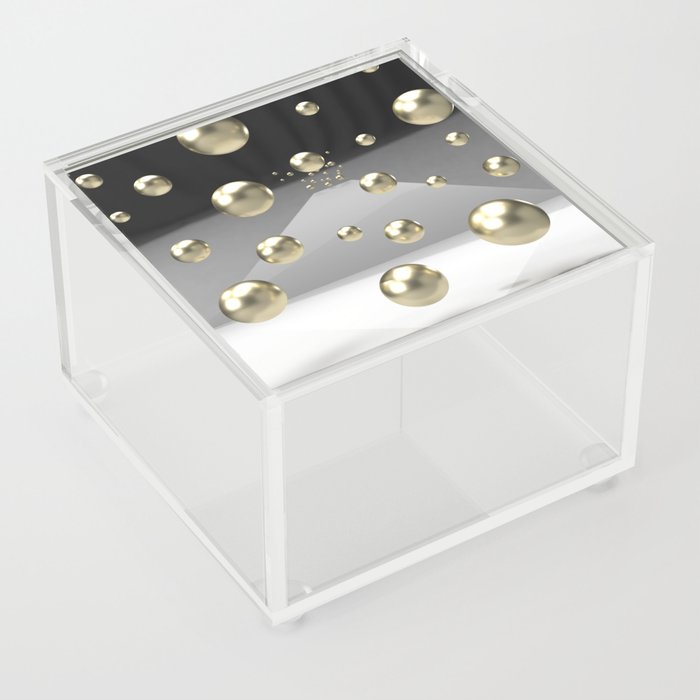 Abstract 3d balck and gold design Acrylic Box
