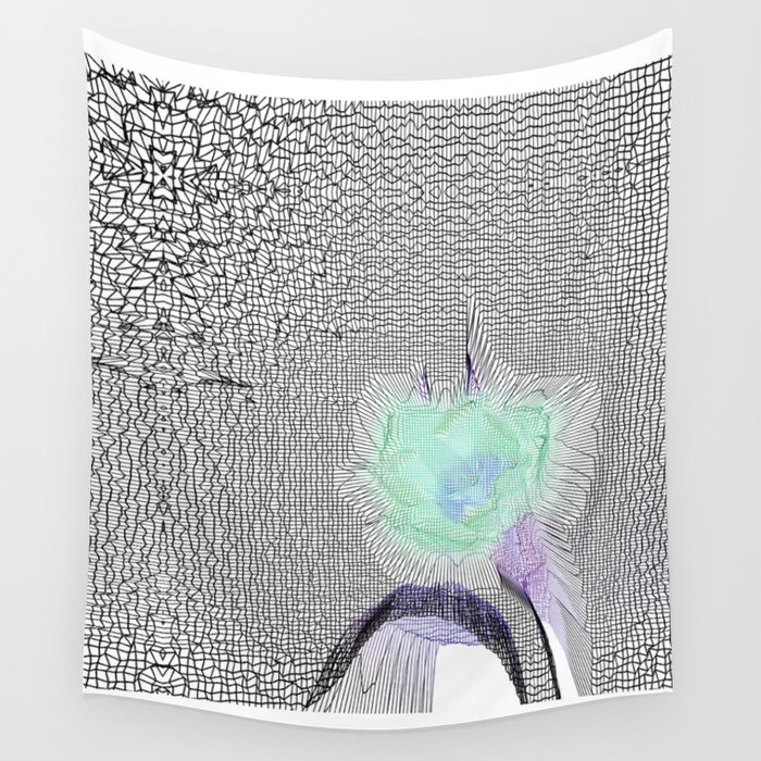 Tulip Grid White Wall Tapestry
