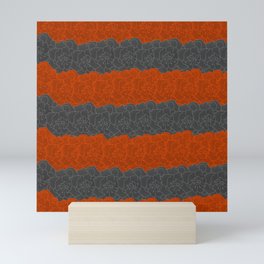 Gray & Orange Flower Collage Mini Art Print