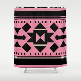 Black and Pink 069 Shower Curtain
