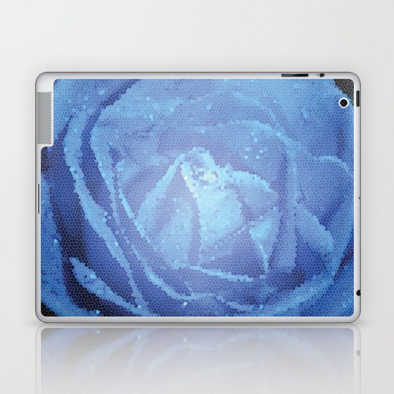 Mosaic Rose Blue Laptop & iPad Skin
