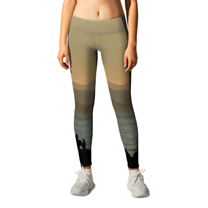Vancouver Two Worlds Collide Landscape Painting Leggings