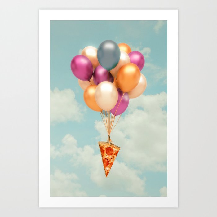 Pizza Balloons Art Print