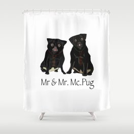 Couple of Pugs Shower Curtain