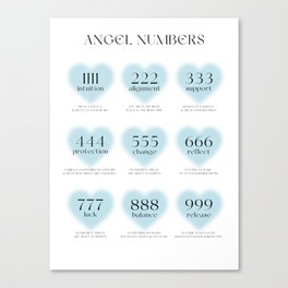 Blue Angel Numbers Canvas Print