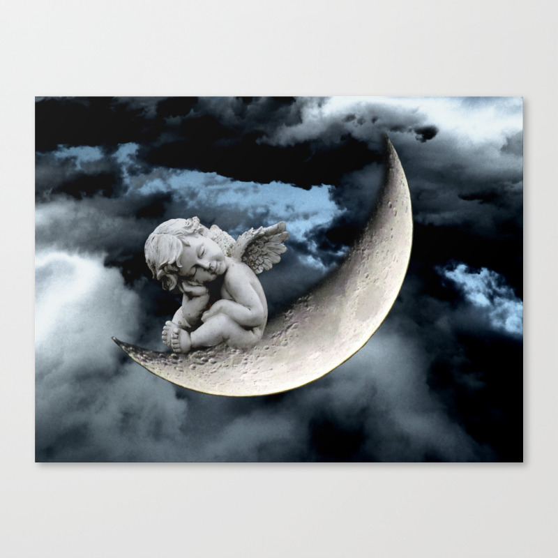 Angel Cherub Child Moon Blue Child S Room Art A542 Canvas Print By