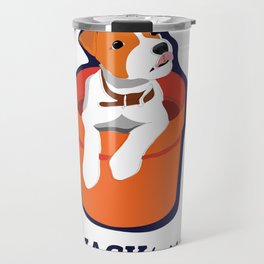 "Jackpot: Jack RussellTerrier Pop Art Puppy Travel Mug