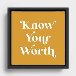 Know Your Worth - Mustard Framed Canvas