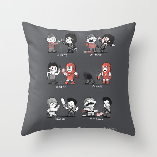Some people shouldn't high five! Throw Pillow