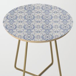 Vintage blue tiles pattern Side Table