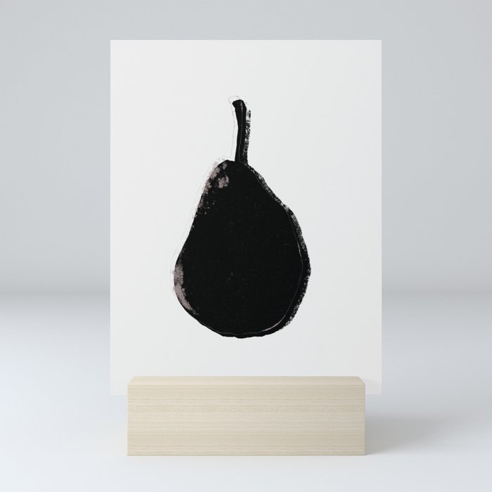 Pear BLACK MINIMAL Mini Art Print