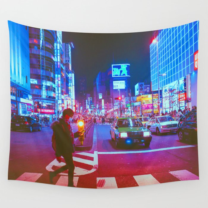 Neon top city tapestry