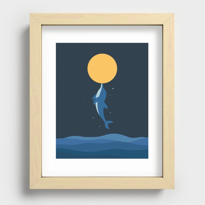 Kiss The Moon Recessed Framed Print