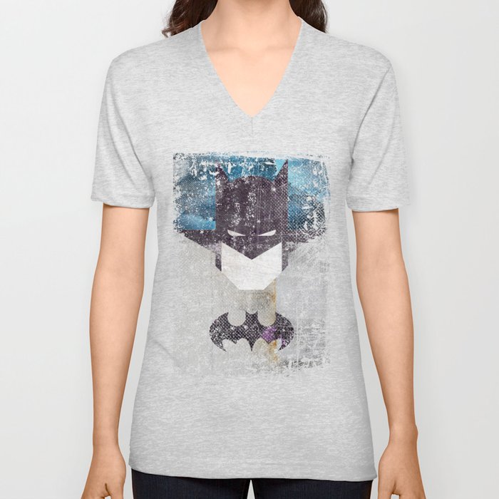 Bat grunge superhero V Neck T Shirt