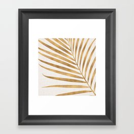 Metallic Gold Palm Leaf Framed Art Print