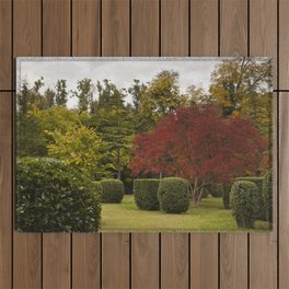 Spain Photography - Beautiful Garden With Hedges And Trees  Outdoor Rug