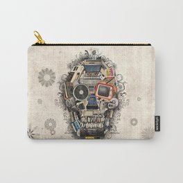 retro tech skull 2 Carry-All Pouch | Graphic Design, Movies & TV, Illustration, Digital 