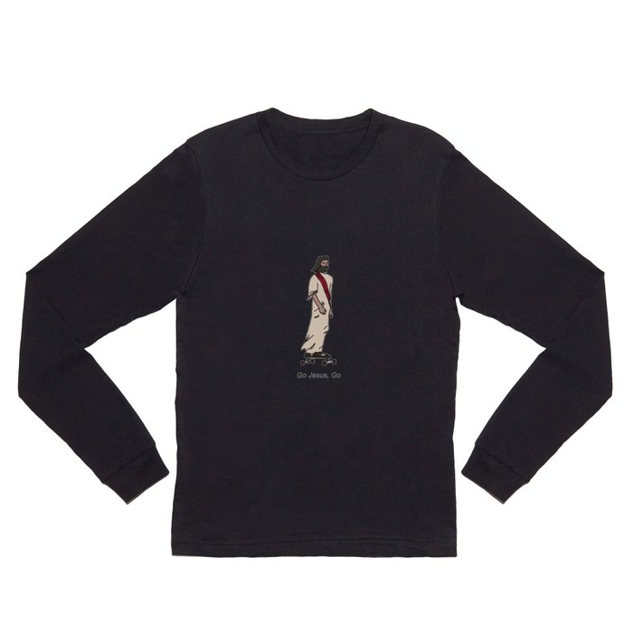 Jesus on a Skateboard Long Sleeve T Shirt