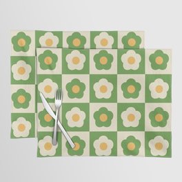 Checkered Daisies, 60s Daisy Check Pattern Placemat
