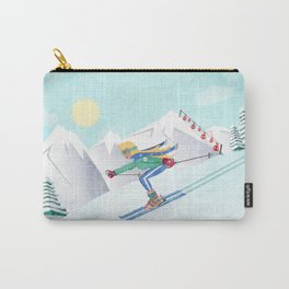 Skiing Girl Carry-All Pouch