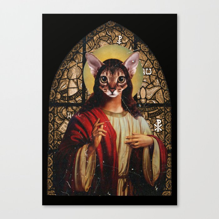 Cat Jesus Canvas Print