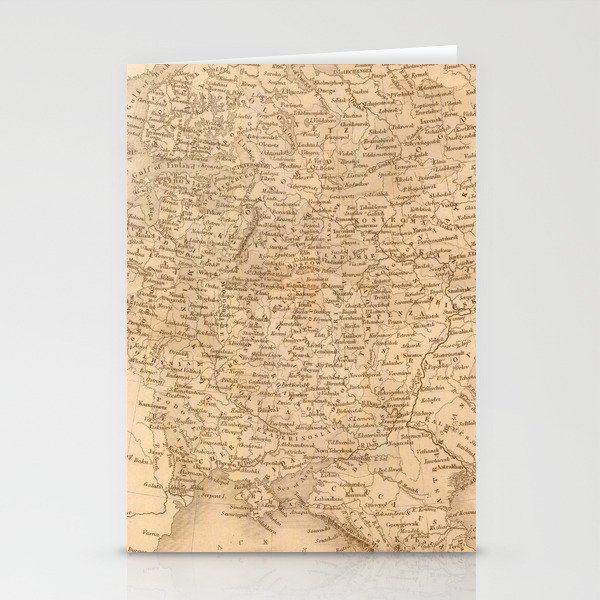 Vintage East Europe Map Stationery Cards