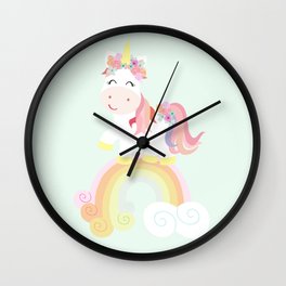 Unicorn and rainbow Wall Clock