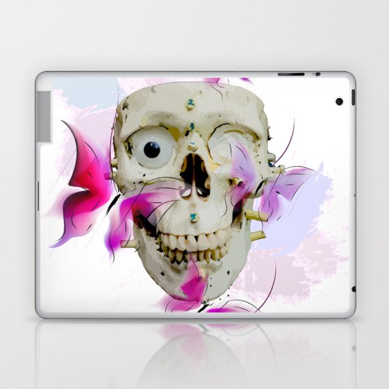 Skull and Butterfly Watercolor design Laptop & iPad Skin