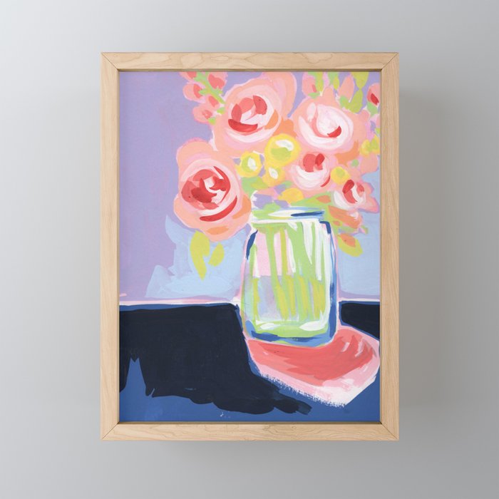 Rose Bouquet Framed Mini Art Print